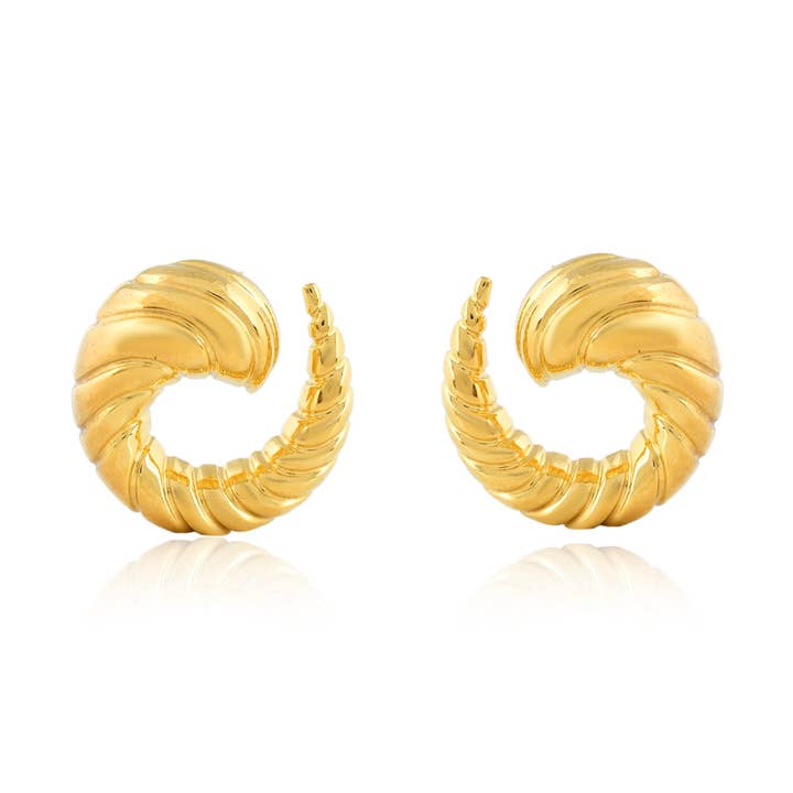 Large Seaswept Swirl Shell Earrings for wholesale by Jam+Rico