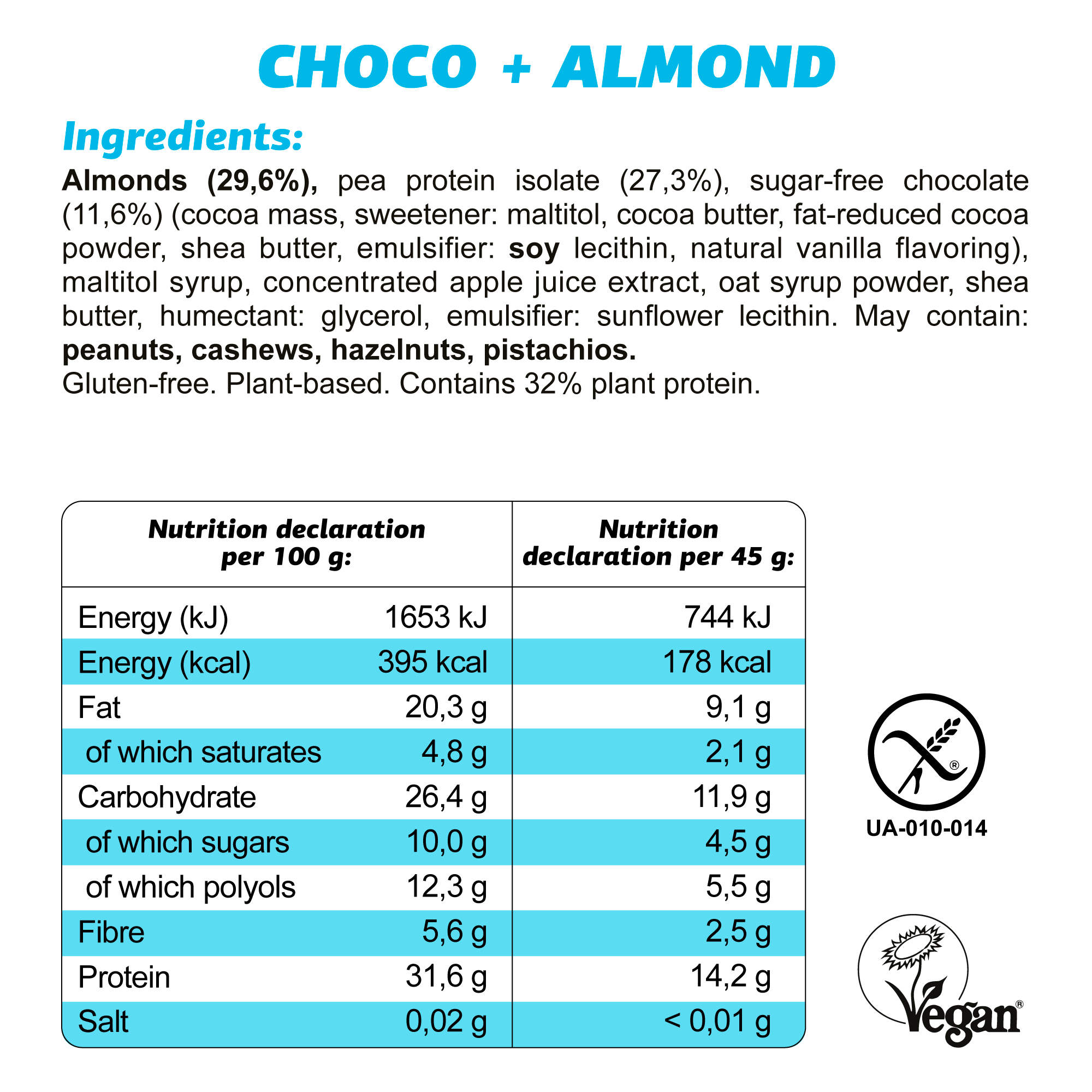 FIZI - Wholesale Snack Bar - PROTEIN "CHOCO + ALMOND" 10x45G3