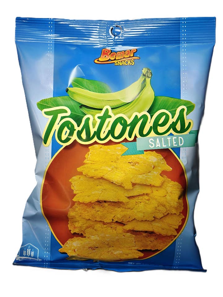 Bemar Tostones – Chips de bananes plantains frites et salées - Bananes plantains vertes croustillantes – 120 g pour la vente par Fiesta Snacks