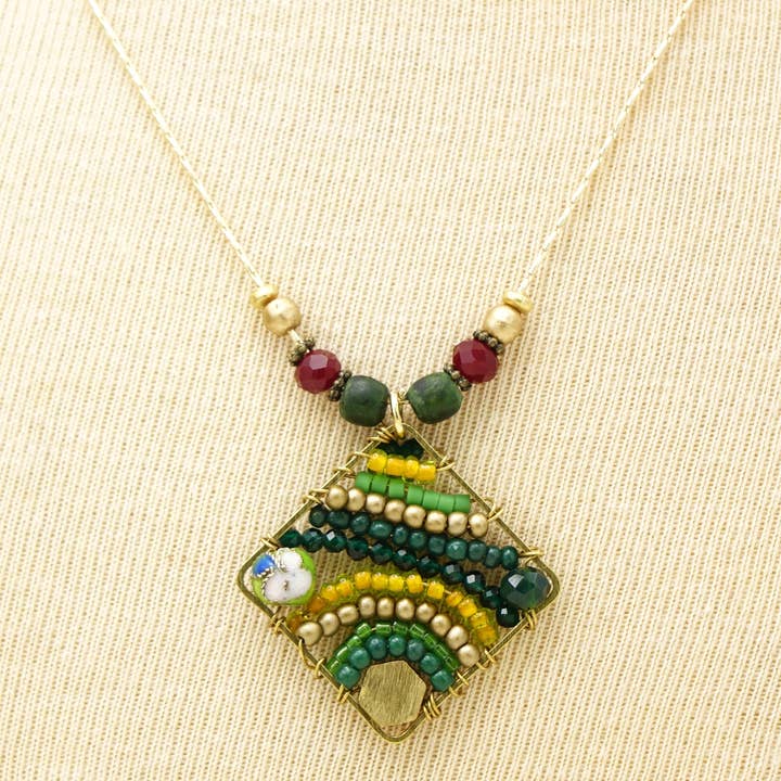 Verna Artisan Works – Großhandel Kette mit Anhänger/Charm – Boho-Halskette, handverdrahtet, Wald2