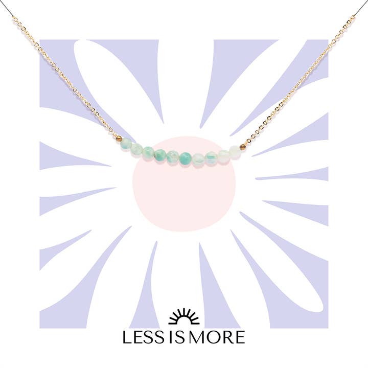 Amazonite Smile Necklace (Gold or Silver) for wholesale by Less is More
