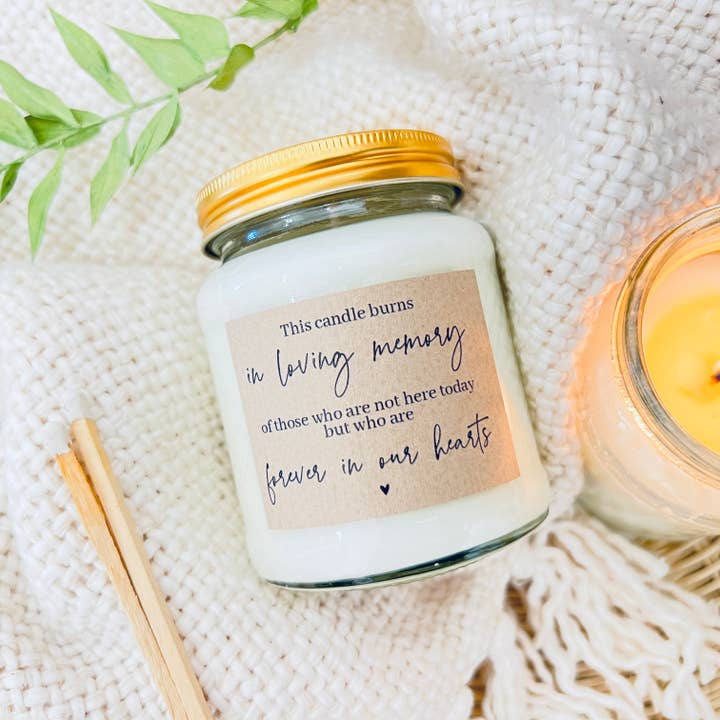 In loving memory handmade soy scented candle for wholesale by Lollyrocket Candles Limited