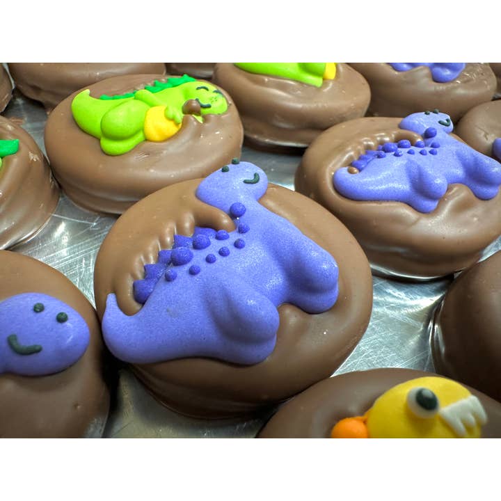 O'Shea's Candies Sweet Shop - Wholesale Chocolate Covered Sweets - O’Oreo “Animated Dinosaurs 🦖” O’Oreo w/ Milk Chocolate 3PK