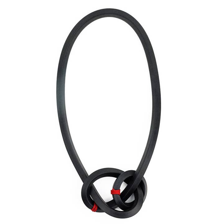 Frank Ideas - Wholesale Bib Necklace - Dramatic bold rubber statement Necklace, LONG KNOT11