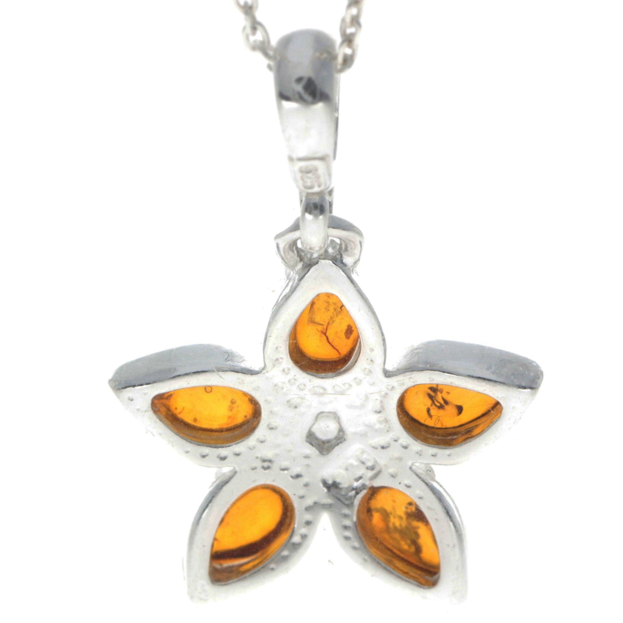SilverAmber Jewellery – wholesale Individual charm/pendant – 925 Sterling Silver & Baltic Amber Classic Designer Star Pendant - 16842