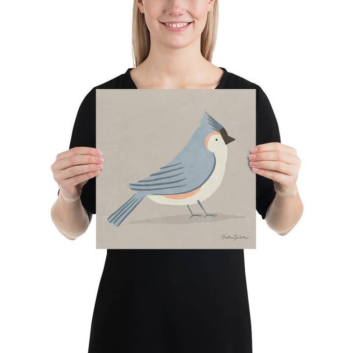 Betsy Siber, Illustration - Wholesale Art Print - Tufted Titmouse Art Print2