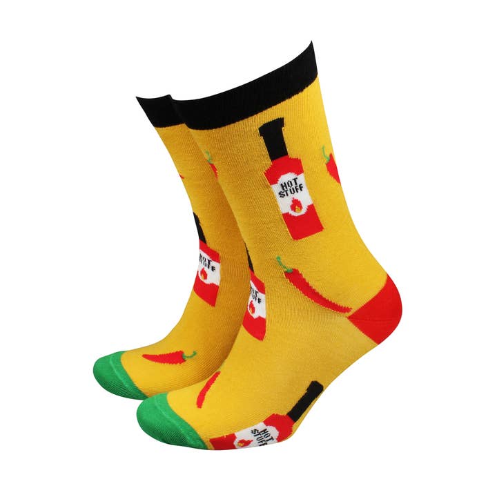 Hot Stuff, Chilli bottle - Men's Bamboo Socks for wholesale by Smiling Faces