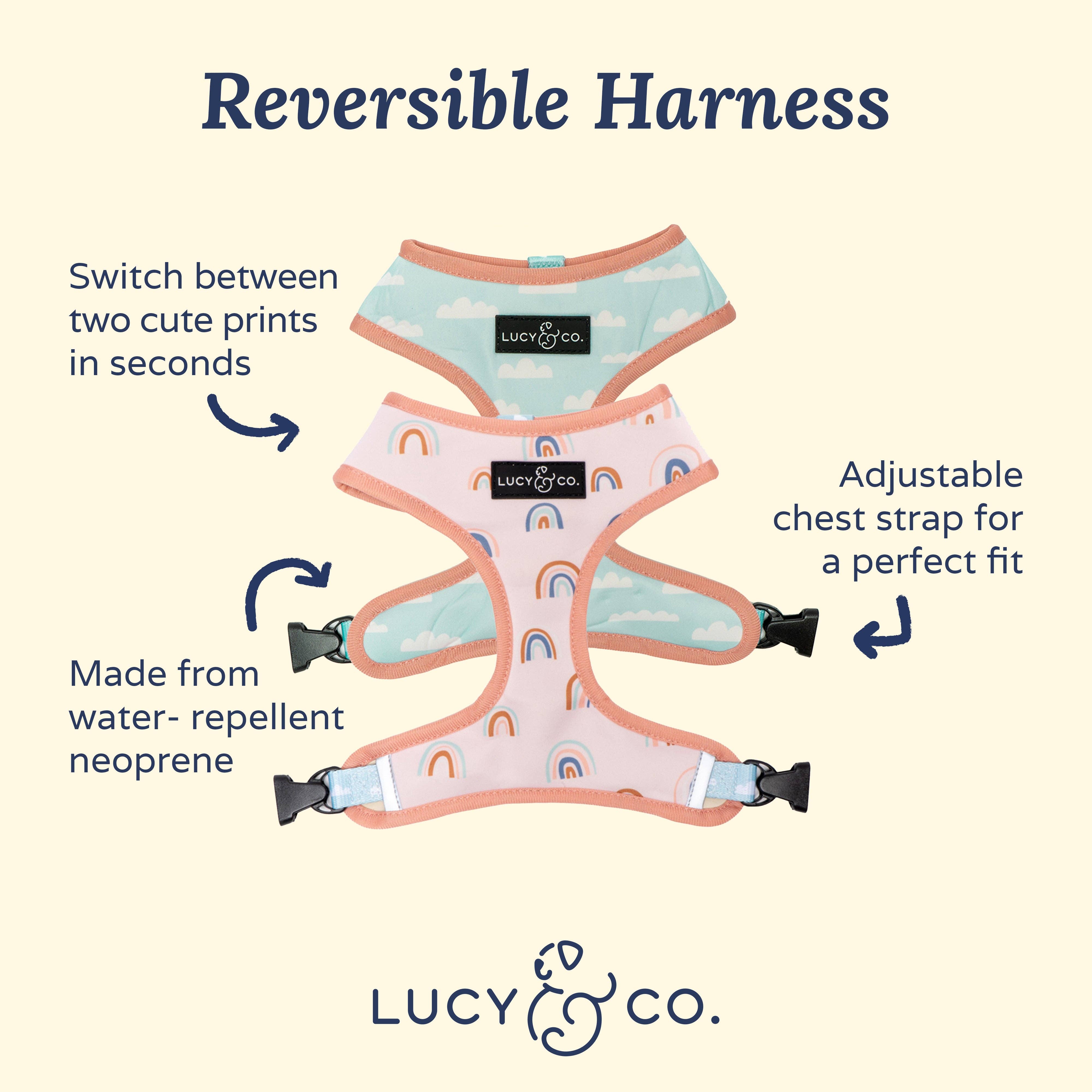 Lucy & Co. – Engroshandel Kæledyrssele – Hund – I skyerne Vendbar Harness4