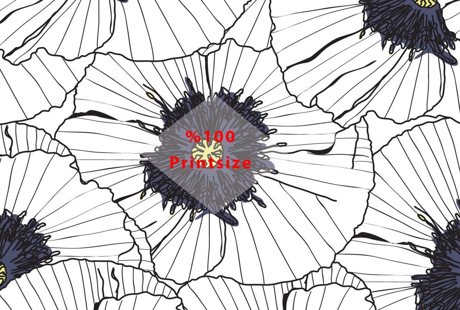 GK Home Decor – wholesale Wallpaper – Vector Draw Flowers Background Black and White Floral Mural4