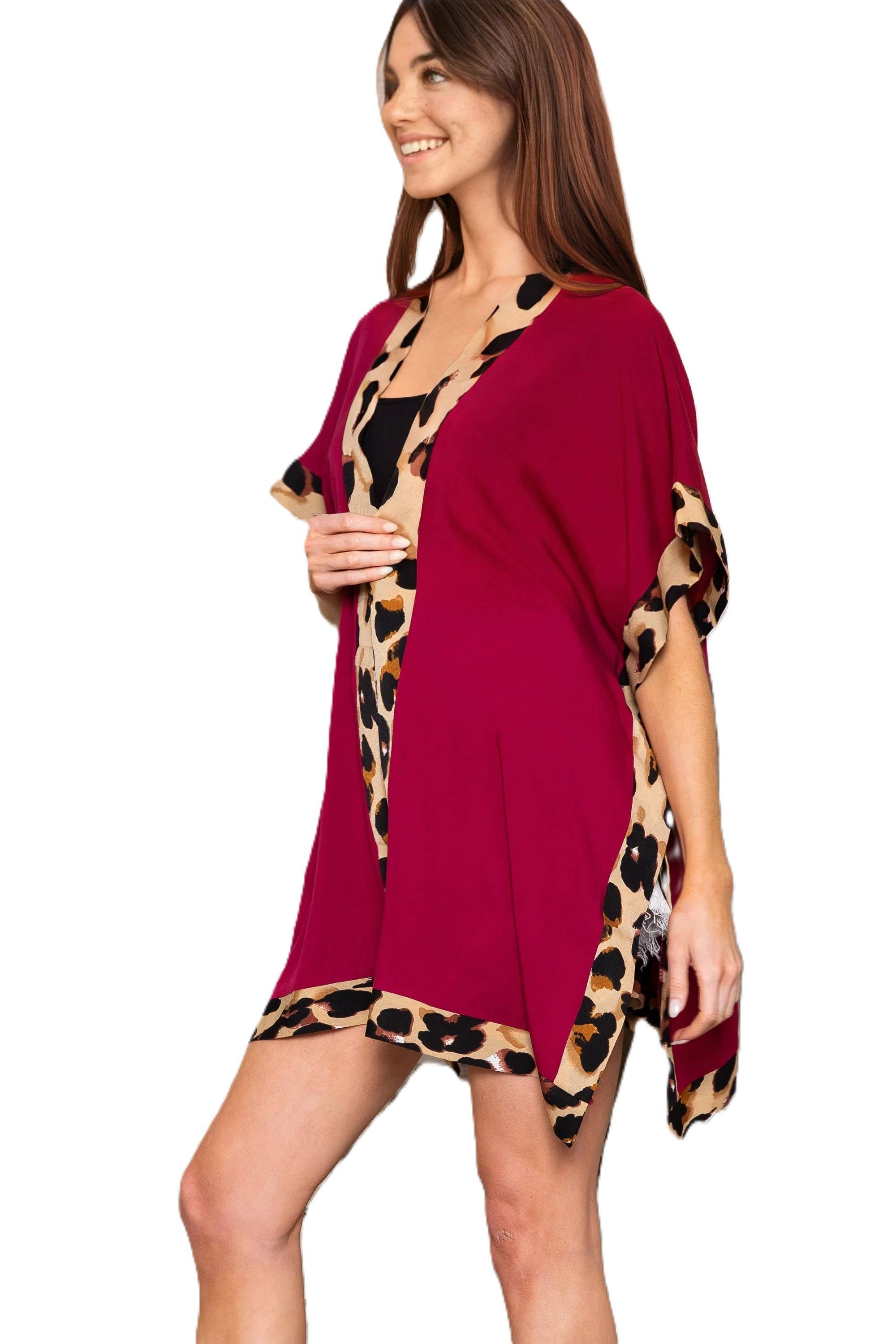 Justin & Taylor - Wholesale Strandvestje/Strandjurk/Strandtuniek - Dames - The Valentina | Kimono met zwembedekking en luipaardprint4