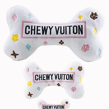 Haute Diggity Dog – wholesale Pet squeaky toy – Dog – White Chewy Vuiton Bones Squeaker Dog Toy2