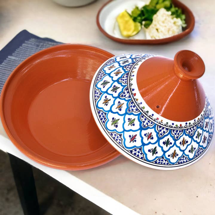 Kamsah - Vente Marmites - Grand tajine bohémien suprême turquoise1