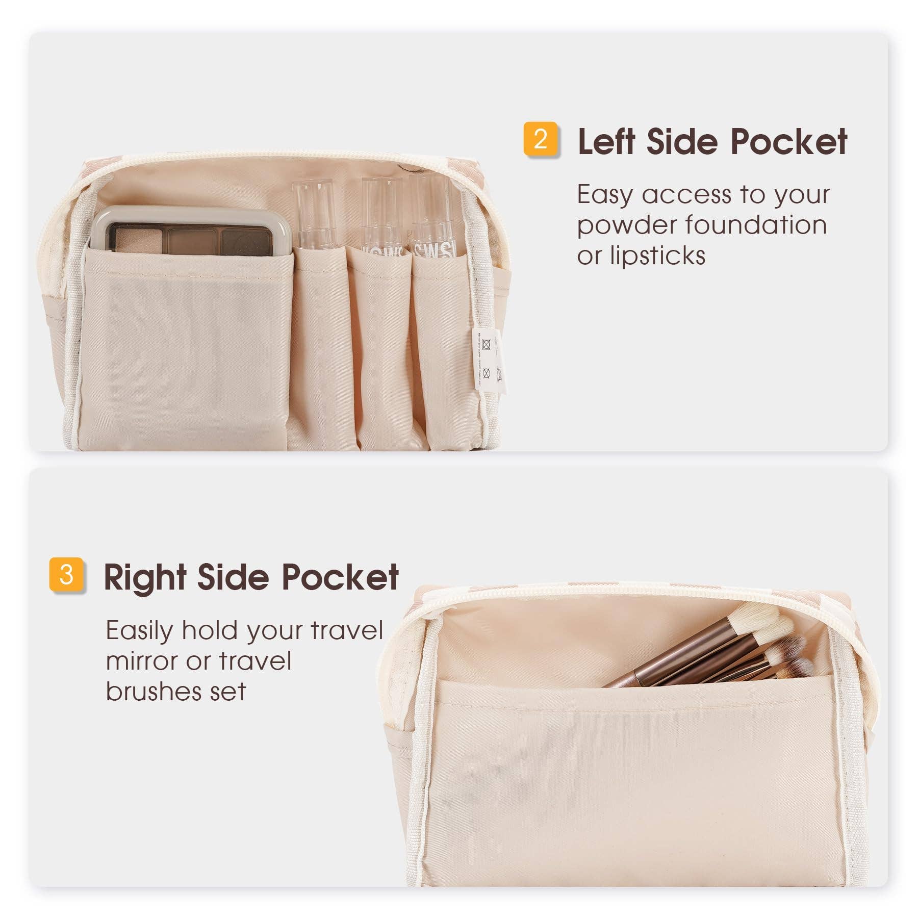 wandf - Wholesale Makeup/Cosmetic Bag - Checkered Makeup Bag Travel Cosmetic Bag Organizer Toiletry10