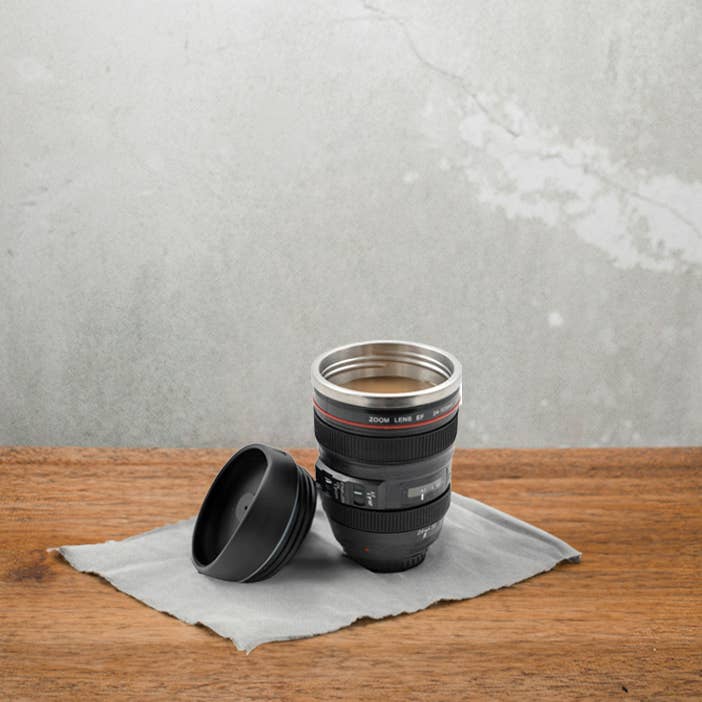 Original Source - Wholesale Insulated Mug/Tumbler - Camera Lens Mug with Stainless Steel Liner (Black)