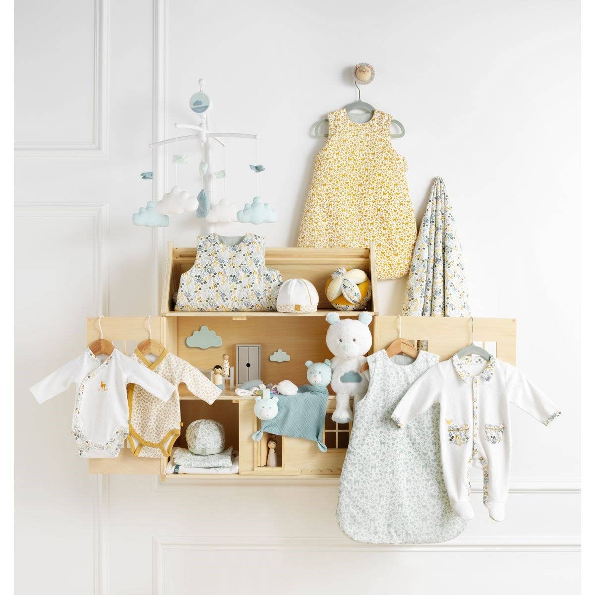 Sauthon – Engroshandel Hyggetæppe - Baby – DOUDOU-klud 'Let's Go for a Walk' blød bjørnevelour2