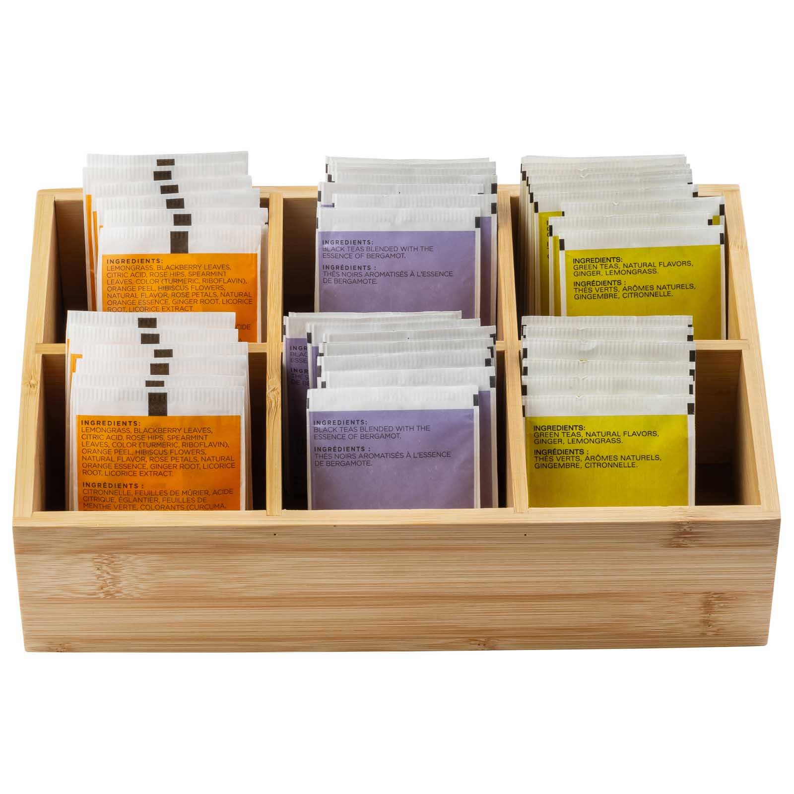 TableCraft Products Company - Wholesale Kitchen Storage/Organizer - 6 Compartment Bamboo Tea Bag Holder2