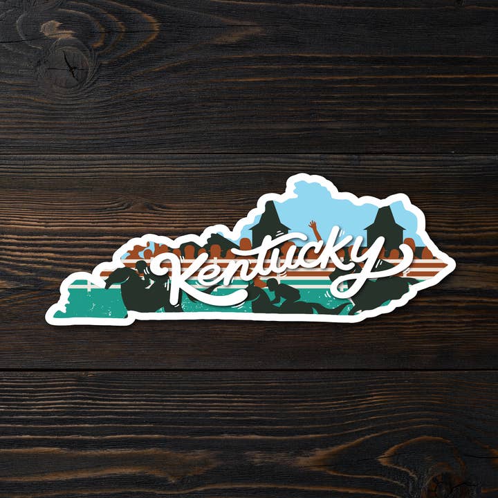State of Kentucky Horse Track Sticker for wholesale by Kase Wear