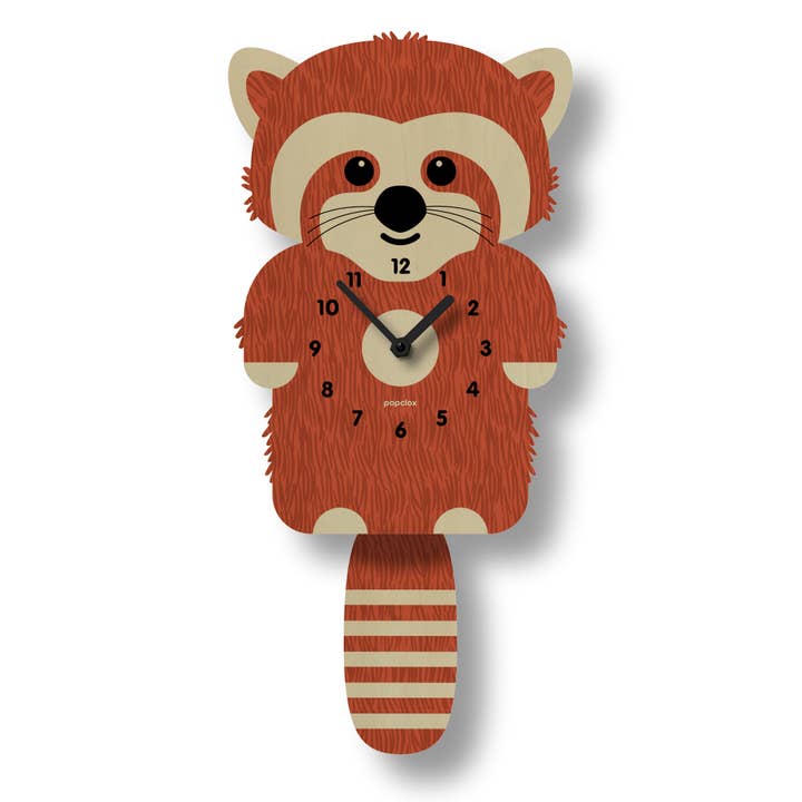 Red Panda Pendulum Clock - Wood for wholesale by Popclox