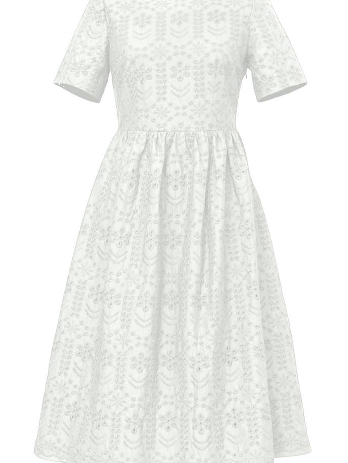 Chic Star Plus Size Broderi Midi Klänning I Vit 052524 för wholesale av CHIC STAR