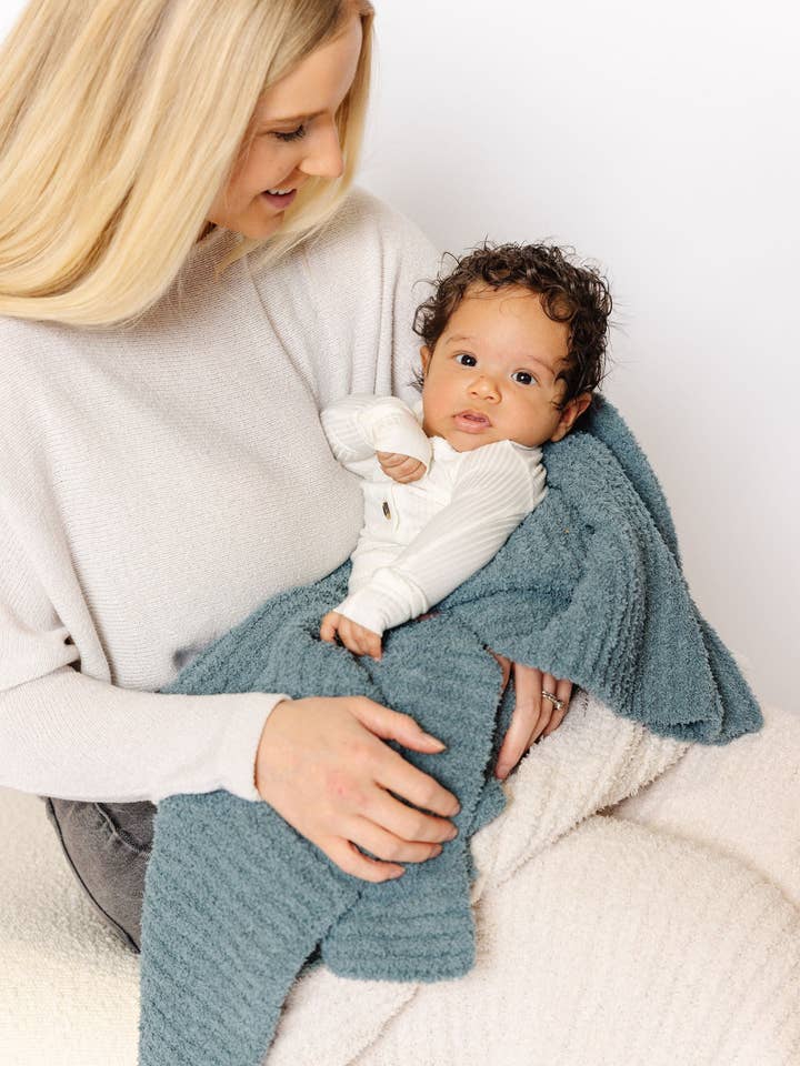 Lou Lou & Company - Wholesale Bedding Blanket - Kids & Baby - Chenille Blanket - Ocean Blue - Small & Large