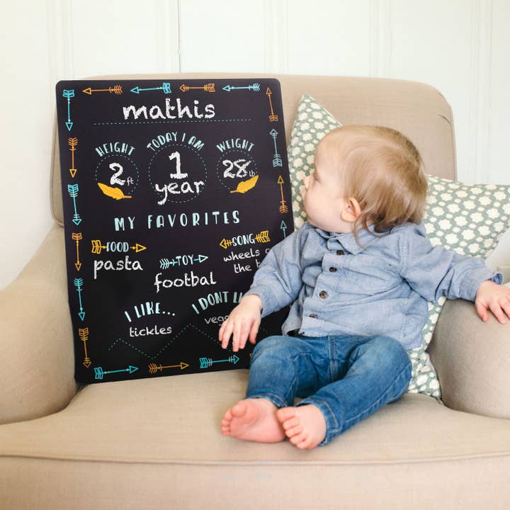 Kate & Milo - Wholesale Milestone Age Block - Kids & Baby - Baby Arrows Photo Prop Milestone Chalkboard
