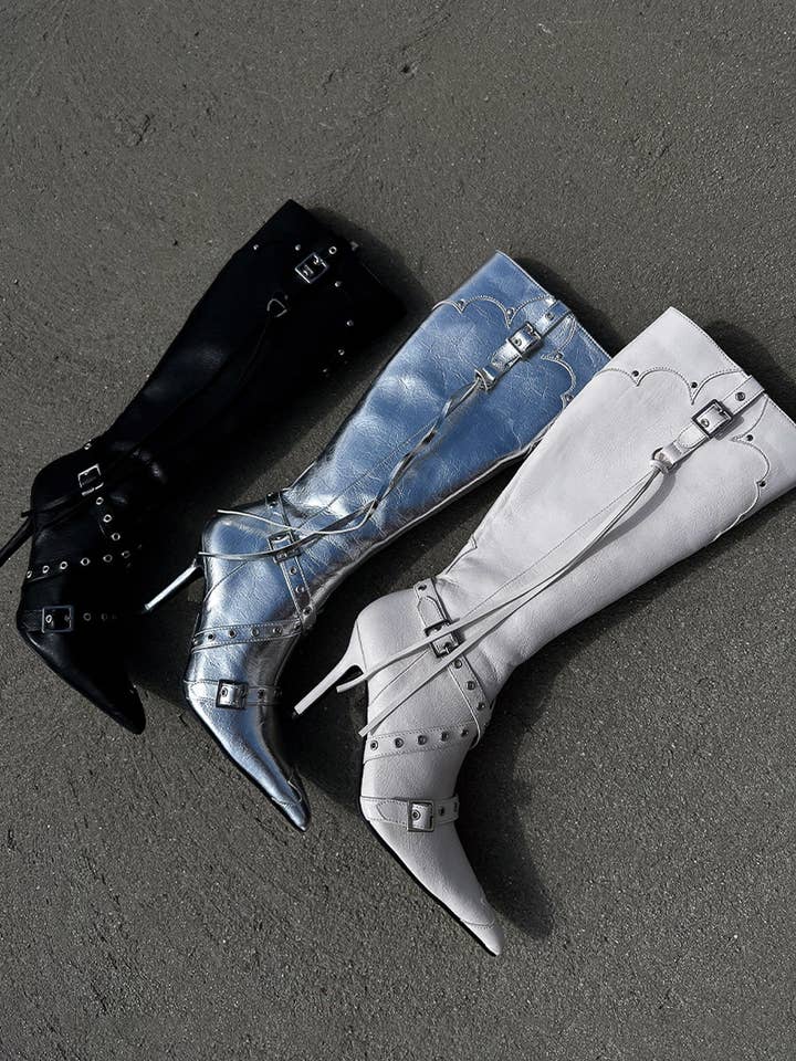 Lemonade Shoes - Wholesale Boots – Women’s - GUNNER - Western Stiletto Boots w/ Studs7