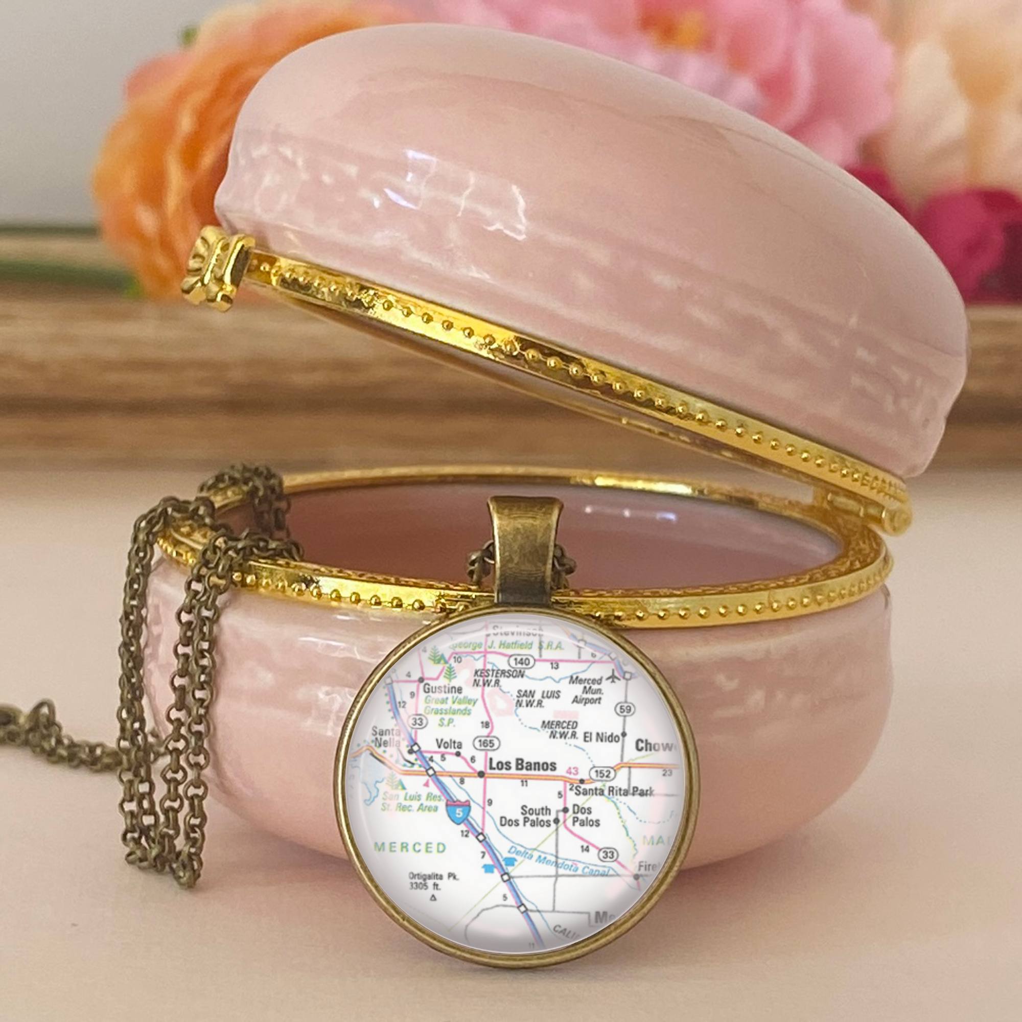 Whimsy Spirit Shop - Wholesale Pendant/Charm Necklace - Custom Map Necklace - U.S. City of your choice3