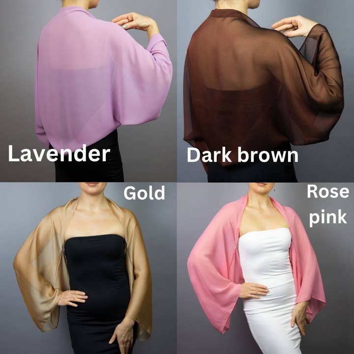 BridalSpain – wholesale Wrap – Women's – Rose Pink Chiffon Wrap Shawl for Bridesmaids and Evening