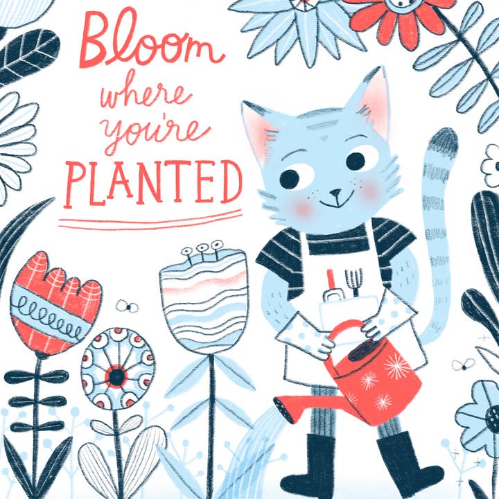 Bloom Where You're Planted 8x10 Sweet Children's Art Print voor wholesale door Katie Turner Illustration