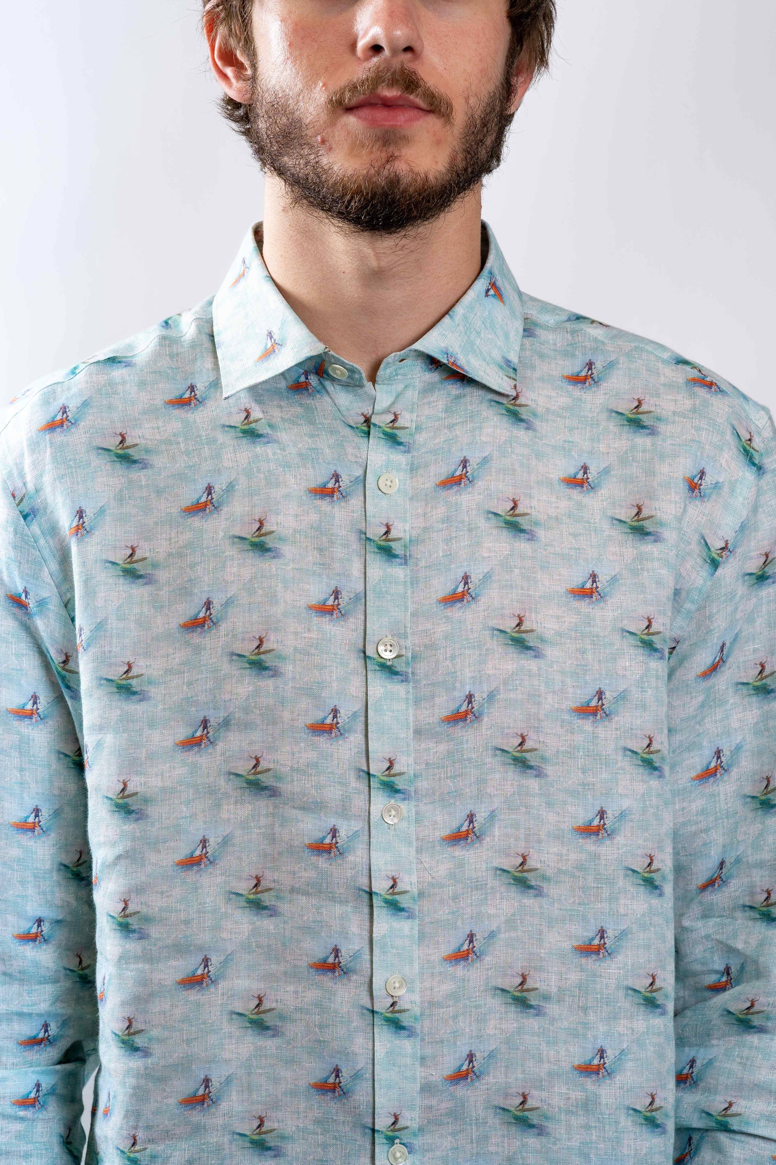 Stitch Note - Wholesale Button Down Shirt - Men's - Spread Collar Long Sleeve3