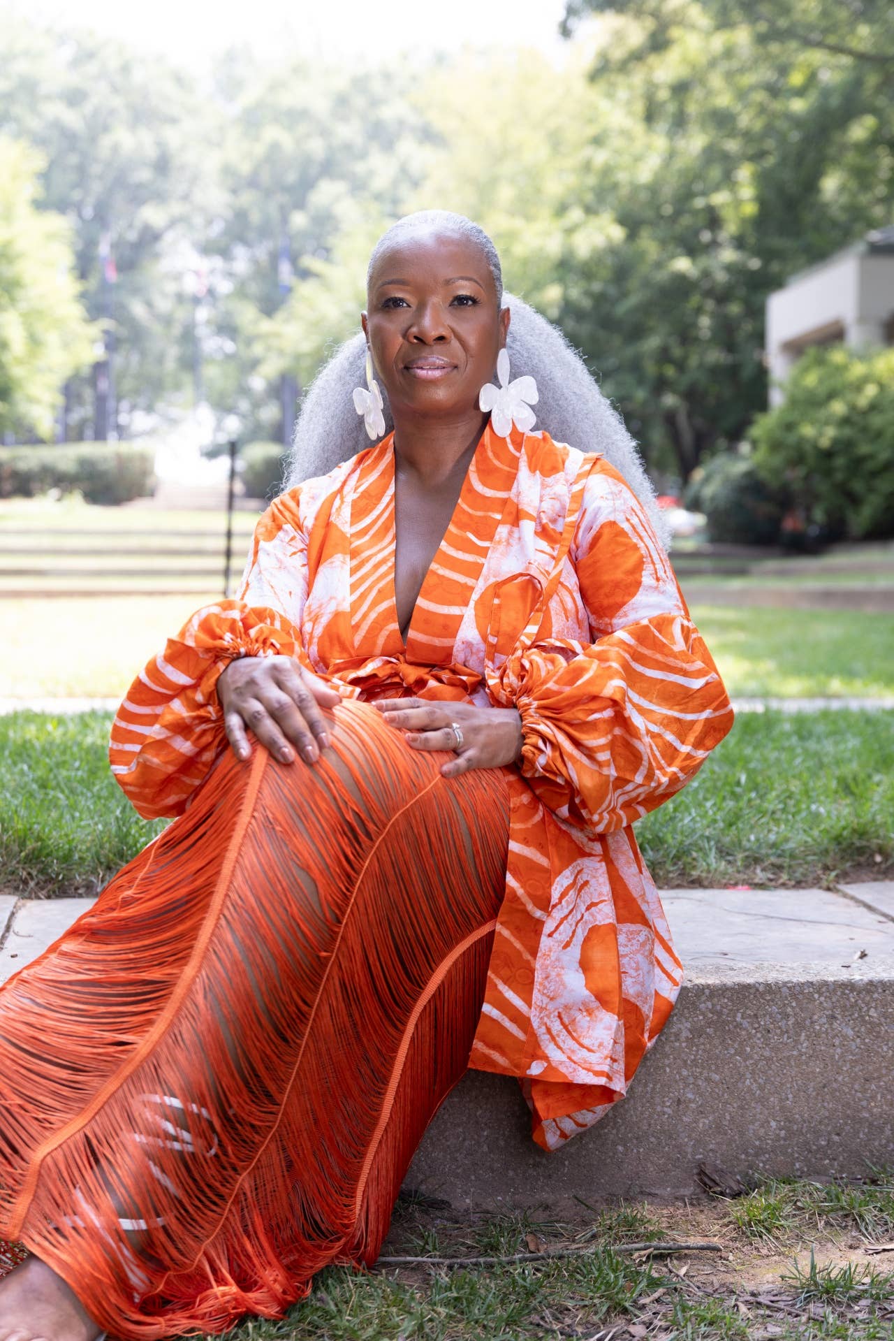 Besida - Wholesale Kimono - Women's - Mafarki Kimono Orange African Print Hand Dyed Jacket Robe3