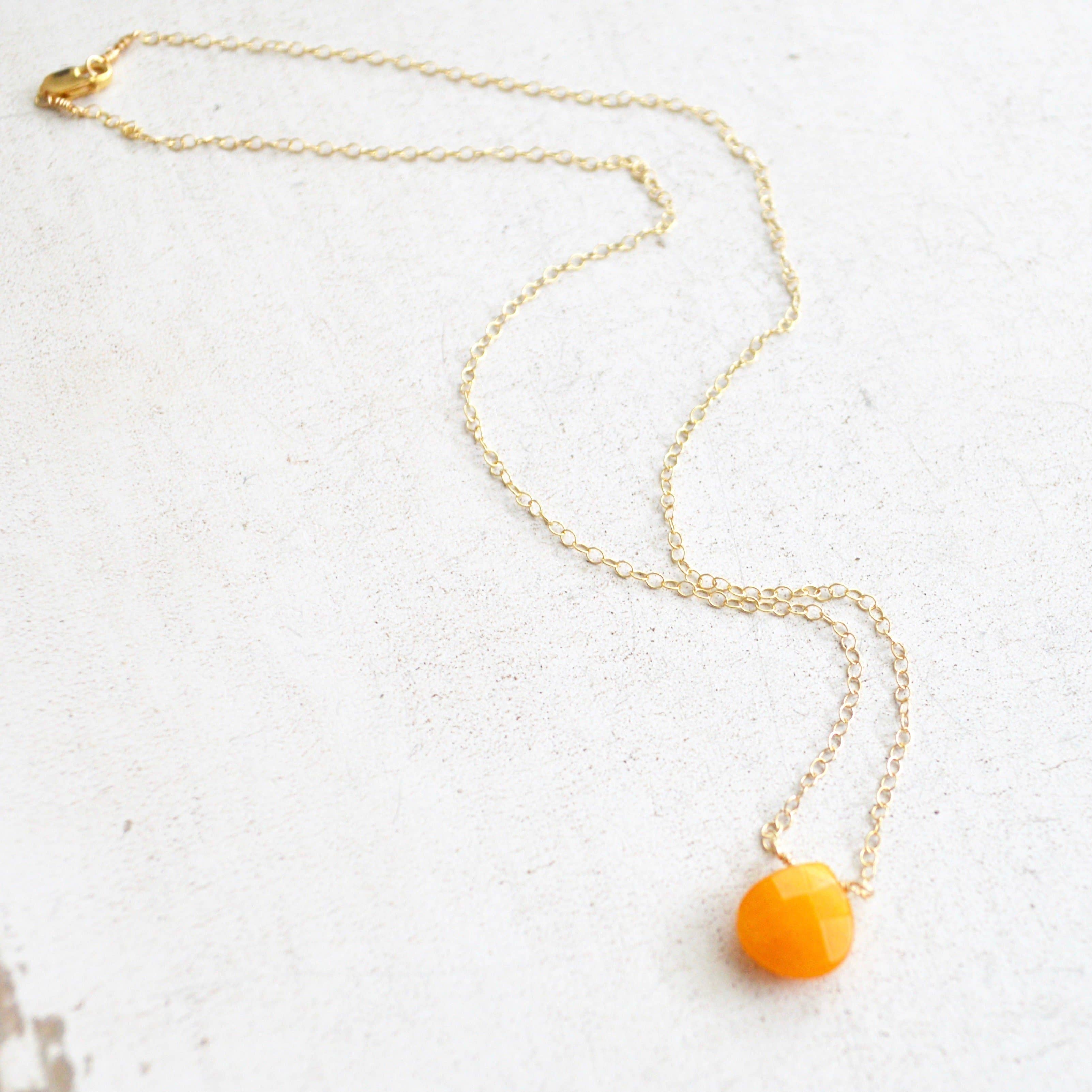 Salty But Sweet - Wholesale Choker/Collar - Yellow Jade Briolette Gold Choker2