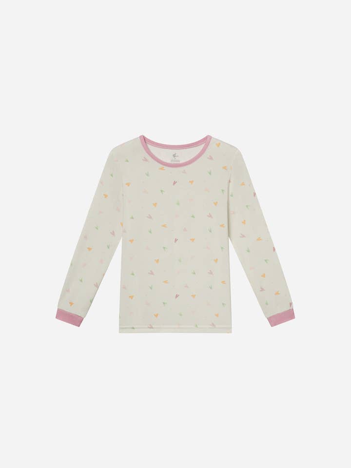 Heart Bamboo Kids Pajama Set for wholesale by Elevated Faith