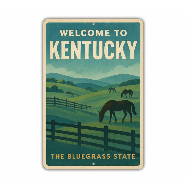 Bienvenue au Kentucky, l'État du Bluegrass pour la vente par Lizton Sign Shop, Inc