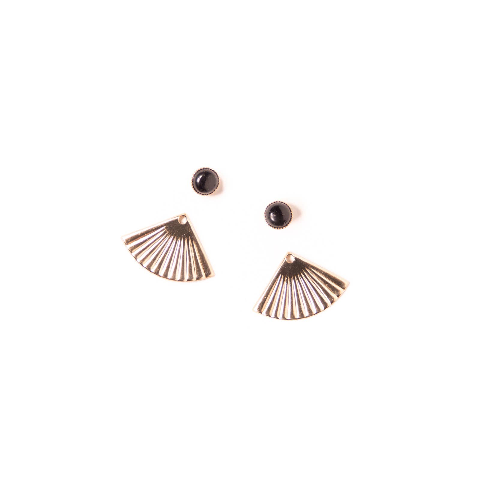 Michelle Starbuck Designs - Wholesale Stud/Post Earrings - Onyx Mini Pleat Jacket Earrings1