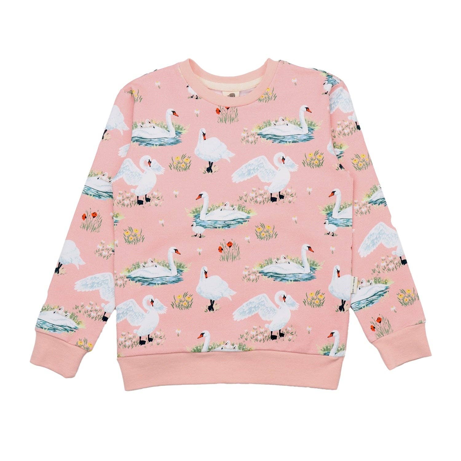 walkiddy – Engroshandel Sweatshirt - Børn – Swans in Spring-sweatshirt0