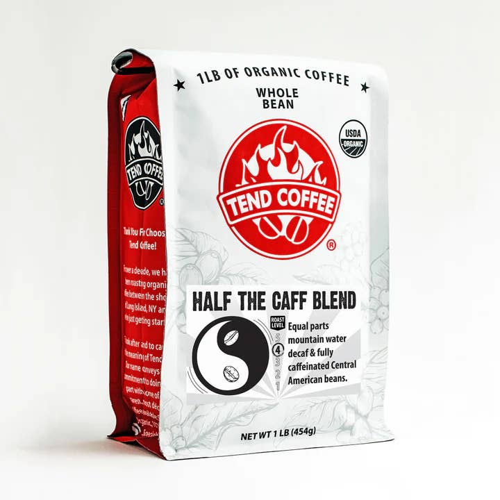 OG Half the Caff Blend Coffee, 16 oz for wholesale by Tend Coffee