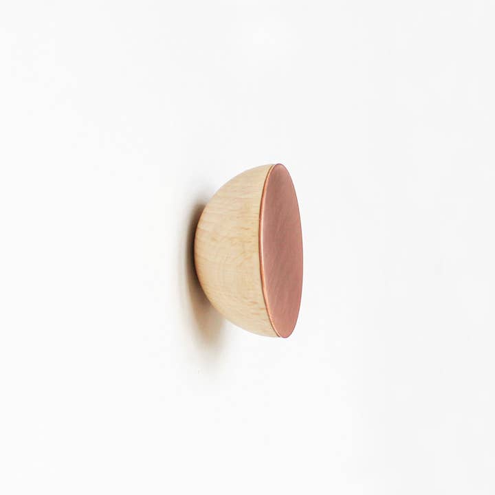 Beech Wood & Copper Wall Mounted Coat Hook for wholesale by 5mm Paper