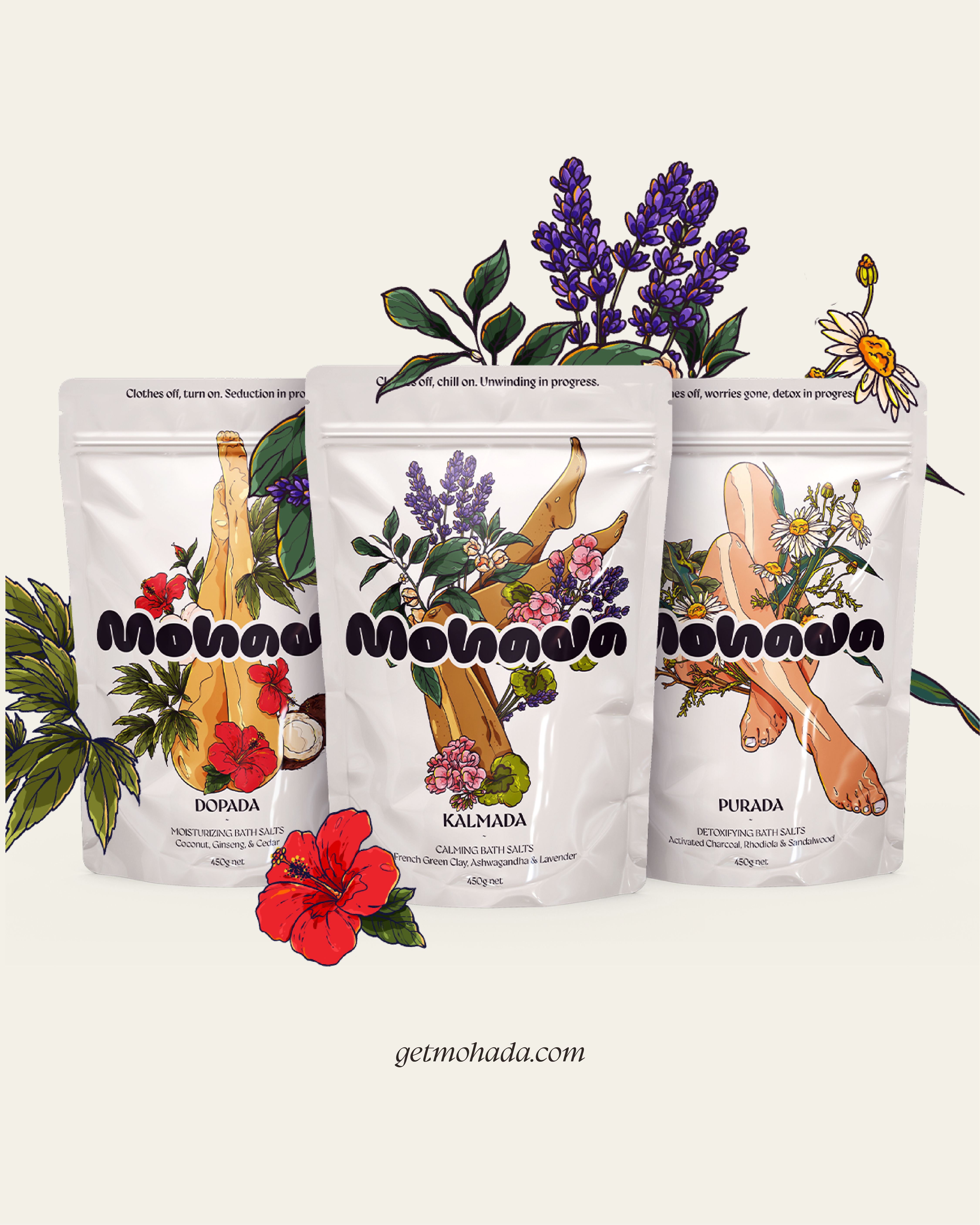 MOHADA - Vente Sel de bain - Sels de Bain Adaptogènes Restaurateurs de Peau Cadeau de Soins Personnels MIN10