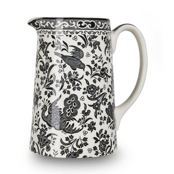 Burleigh - Wholesale Jug - Black Regal Peacock Medium Tankard Jug0