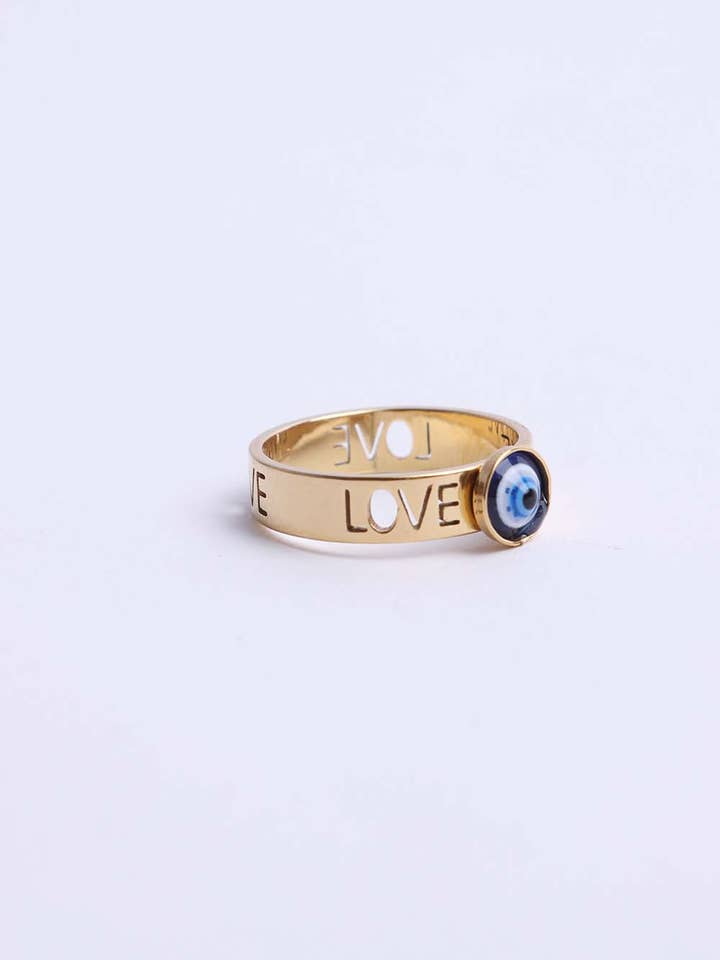 R828 | Love Evil Eye Ring for wholesale by Amerikan Basics