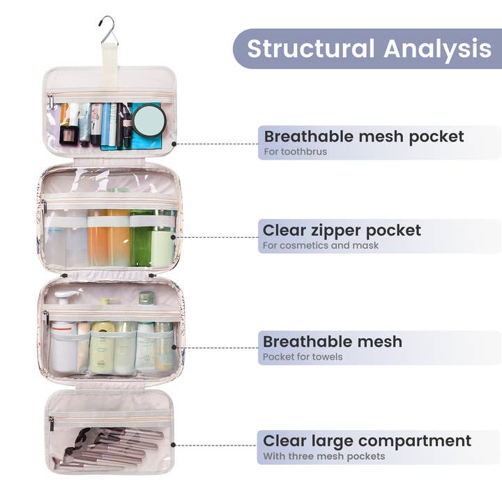 wandf - Wholesale Toiletry Bag - Women's - Large Capacity Waterproof Hanging Toiletry Bag Travel Bag59