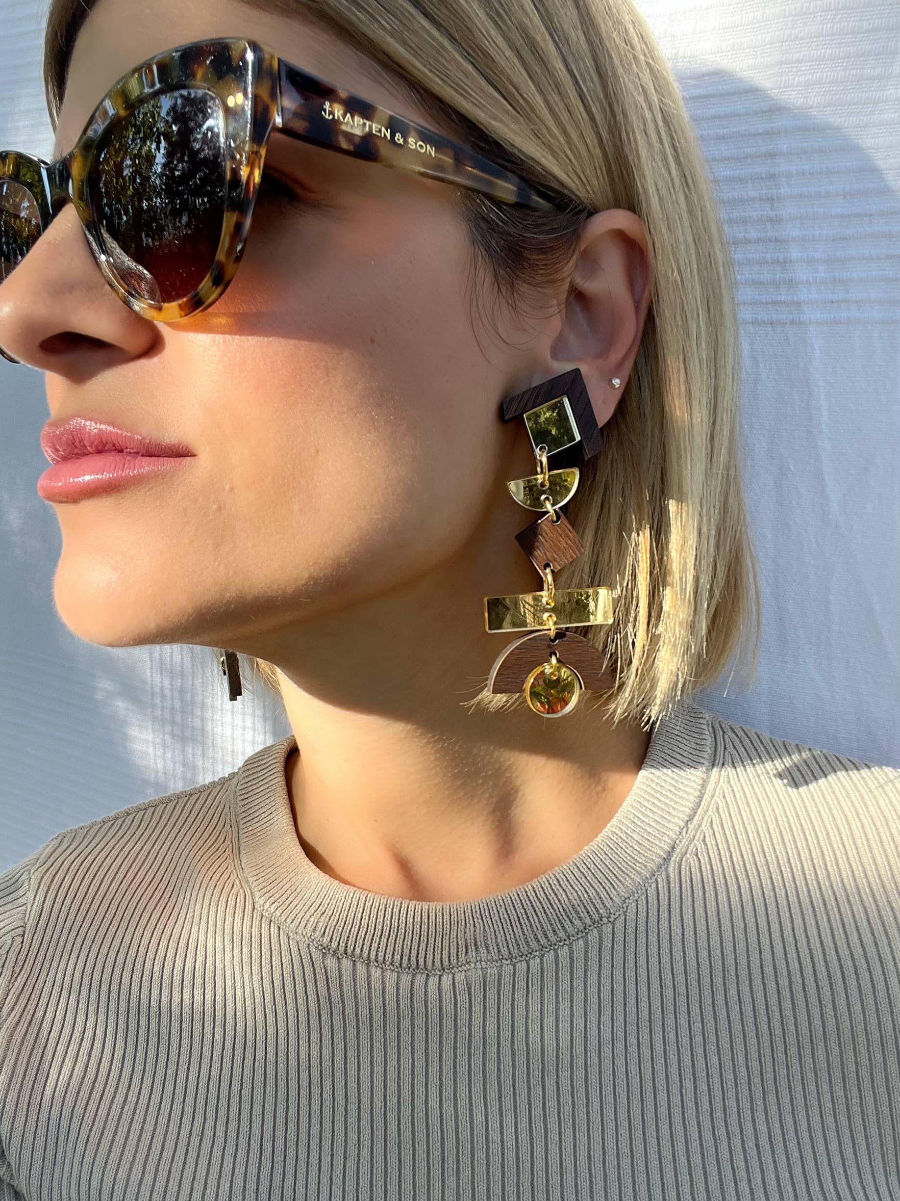 Christina Christi - Wholesale Dangle Earrings - Handmade Wooden Earrings Clip On, Dangle Earrings, Drop Earr5