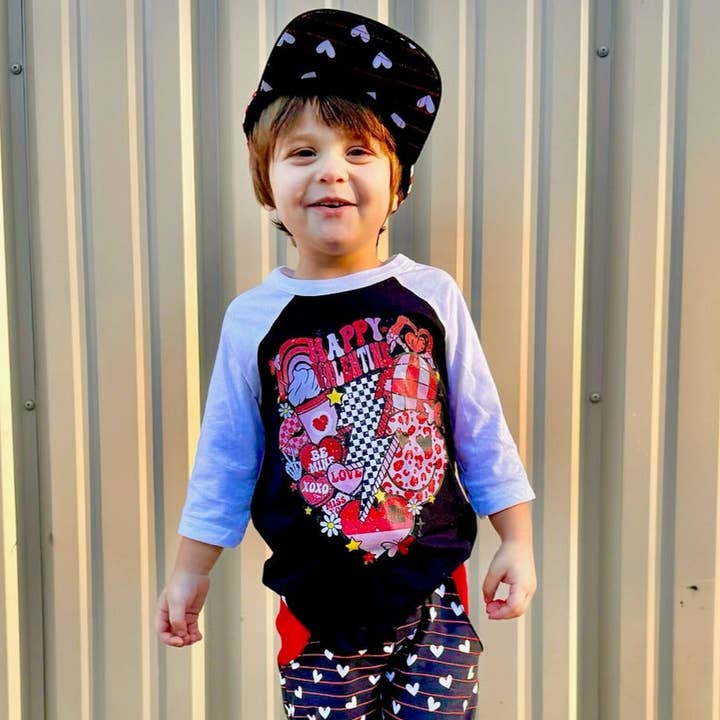 Vday Collage Raglan, S/H (småbørn, unge, voksne) for engroshandel hos Micro Me