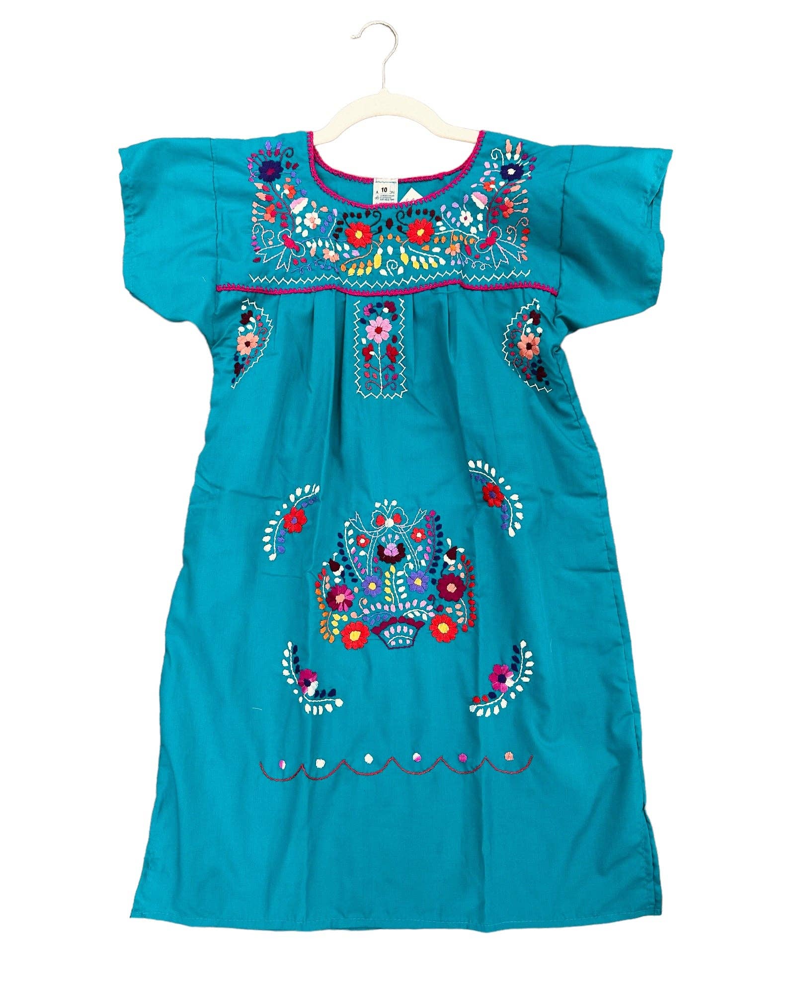 Cielito Lindo – Vestido - Crianças por atacado – Vestido Mexicano Puebla para Menina Azul2