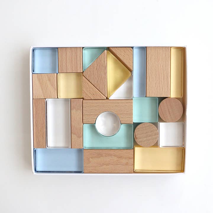 Belle Vie - Wholesale Building Set - Kids - Lumiere Cubes Noah Acrylic & Wooden Building Blocks 26pcs1