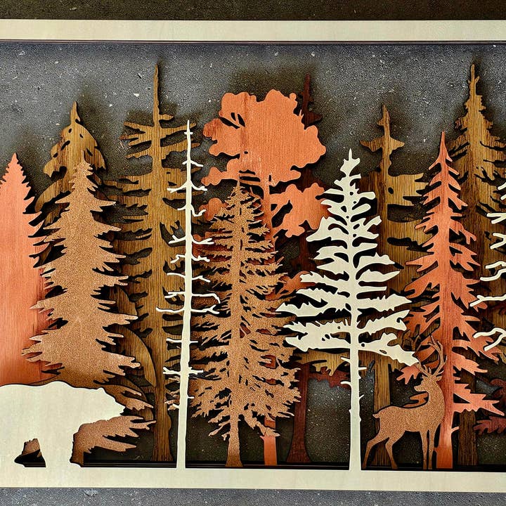 Gulf Coast Custom - Wholesale Wood Wall Art - Forest Wall Art – Handcrafted 5-Layer Birch Wood Home Decor5