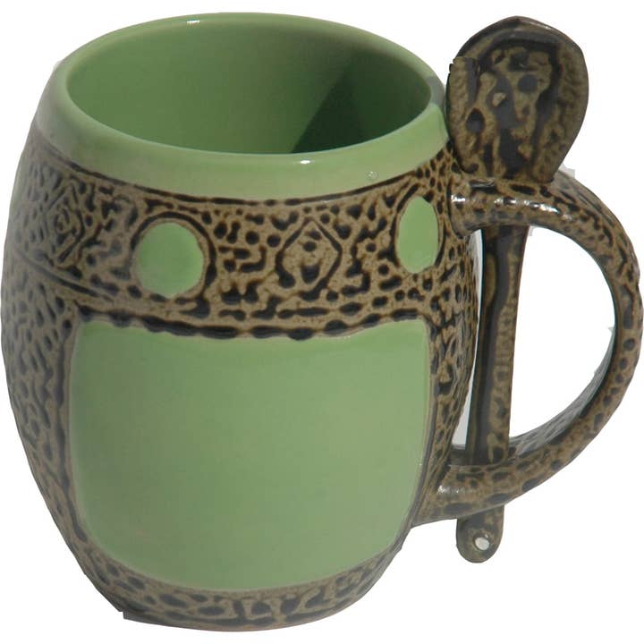 Always Azul Pottery - Wholesale Coffee Mug - Barn Owl Mug with Spoon (made to order)