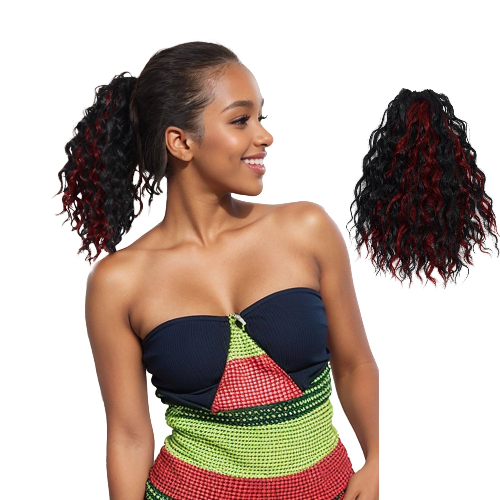 AK Brand - Wholesale Hair Extensions - 10" Curly Drawstring Ponytail Extension for Women15