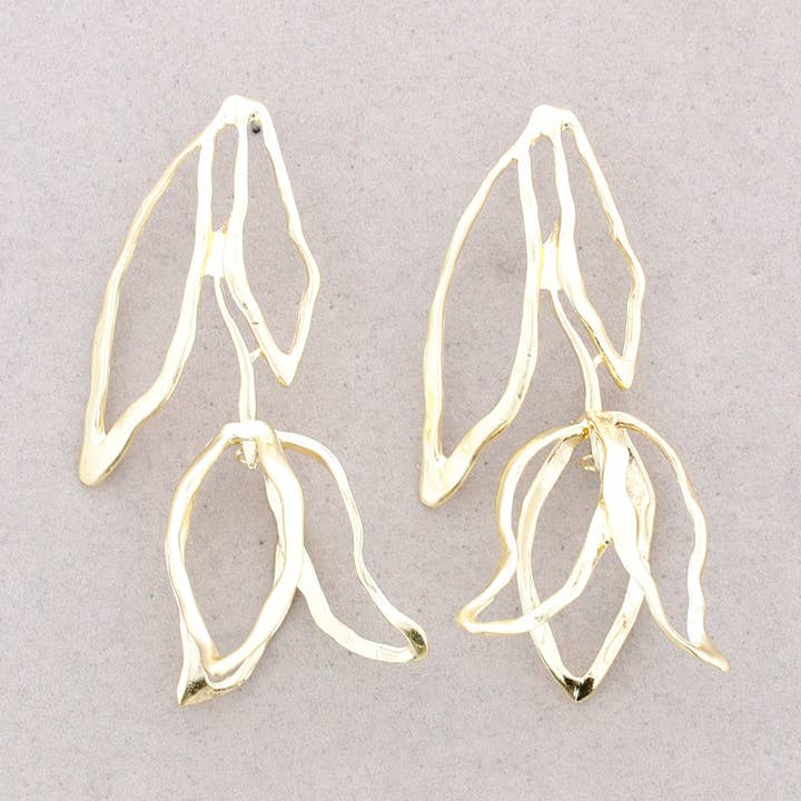 Dubbel blomma metall hängande örhängen för wholesale av Sonata